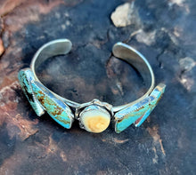 Load image into Gallery viewer, Wapiti and Turquoise Row Cuff
