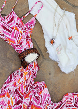 Load image into Gallery viewer, Orange Spiny, Pink Conch and Topaz Cluster Pendant