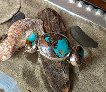 Load image into Gallery viewer, Triple Chrysocolla Ruffle Cuff