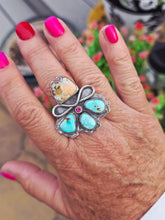 Load image into Gallery viewer, ©️ The RelicSun Cowgirl Hats with Rays of Turquoise -Rings