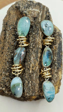 Load image into Gallery viewer, Triple-Drop Peruvian Opal Earrings