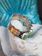 Load image into Gallery viewer, 5 Blue-Green Fox Turquoise Organic Ruffle Cuff