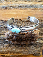 Load image into Gallery viewer, Off-center Royston Turquoise Ruffle Cuff