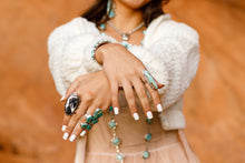 Load image into Gallery viewer, White Buffalo with Purple Garnet Ring v2