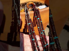 Load and play video in Gallery viewer, Genuine Garnet and Turquoise Necklace