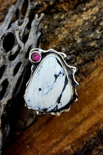 Load image into Gallery viewer, White Buffalo with Pink Ruby Ring
