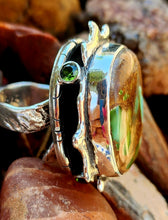 Load image into Gallery viewer, Elevated Royston Turquoise and Peridot Ring

