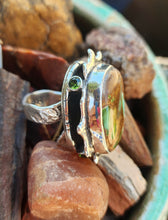 Load image into Gallery viewer, Elevated Royston Turquoise and Peridot Ring
