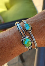 Load image into Gallery viewer, The Off-Center and Center Cuff Stack -Sonoran Gold Turquoise
