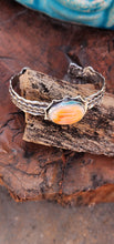 Load image into Gallery viewer, The Off-Center and Center Cuff Stack- Orange Spiny Oyster
