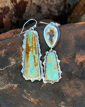 Load image into Gallery viewer, No. 8 Turquoise and Golden Rutilated Quartz Earrings
