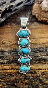 Kingman Turquoise - Stacked Pebble Pendant