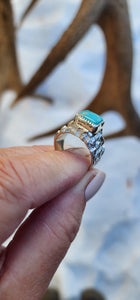 Silver Nugget and Turquoise Ring