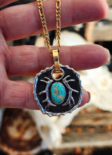 Load image into Gallery viewer, Turquoise and Antler Coin Pendant
