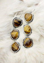 Load image into Gallery viewer, Triple-Drop Tiger Eye Earrings
