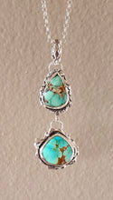 Load image into Gallery viewer, Double Teardrop Persian Turquoise Pendant
