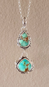 Double Teardrop Persian Turquoise Pendant