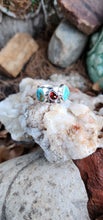 Load image into Gallery viewer, Turquoise and Garnet Wrap Ring
