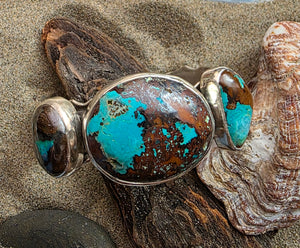 Triple Chrysocolla Ruffle Cuff