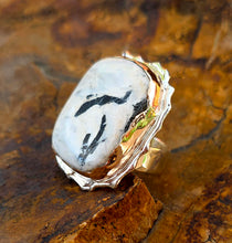 Load image into Gallery viewer, White Buffalo and Golden Bronze Ring
