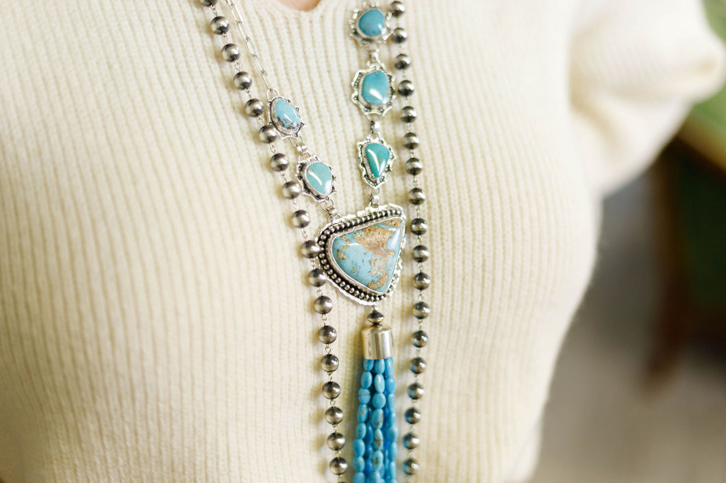 Royston Turquoise Tassel Lariat