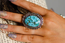 Load image into Gallery viewer, Special Waterweb Polychrome Kingman Turquoise Ring
