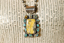 Load image into Gallery viewer, Bumblebee Jasper, Turquoise and Citrine Cluster Pendant
