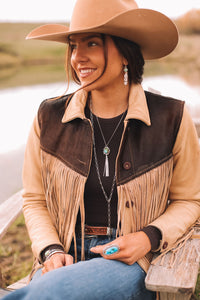 Pendant and Silver Tassel Necklace