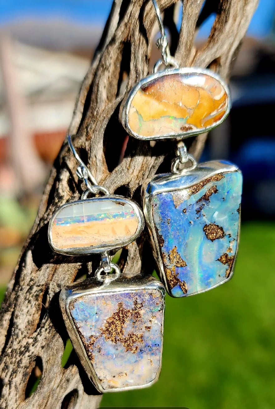 Australian Boulder Opal Earrings