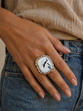 Load image into Gallery viewer, White Buffalo and Golden Bronze Ring
