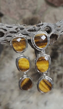 Load and play video in Gallery viewer, Triple-Drop Tiger Eye Earrings
