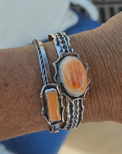 Load and play video in Gallery viewer, The Off-Center and Center Cuff Stack- Orange Spiny Oyster
