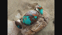 Load and play video in Gallery viewer, Triple Chrysocolla Ruffle Cuff
