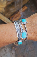 Load and play video in Gallery viewer, The Off-Center and Center Cuff Stack - Sweet Blue No. 8 Turquose
