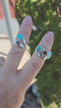 Load and play video in Gallery viewer, Turquoise and Garnet Wrap Ring
