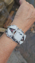 Load and play video in Gallery viewer, White Buffalo and Garnet Cluster Statement Cuff
