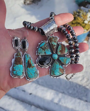 Load and play video in Gallery viewer, #8 Turquoise and Onyx Cluster Pendant
