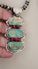 Load and play video in Gallery viewer, Fox Turquoise and Coral Pendant
