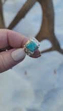 Load and play video in Gallery viewer, Silver Nugget and Turquoise Ring
