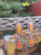 Load and play video in Gallery viewer, Double Orange Spiny Shell Earrings
