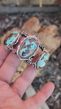 Load and play video in Gallery viewer, Triple Sierra Nevada Turquoise and Roses Cuff
