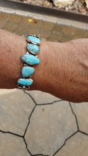 Load and play video in Gallery viewer, 5 Baby-blue RoystonTurquoise Organic Cuff
