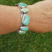Load and play video in Gallery viewer, 5 Blue-Green Fox Turquoise Organic Ruffle Cuff
