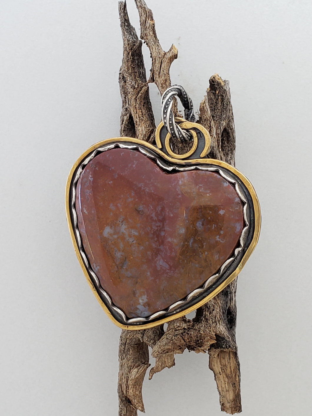 Moss Agate Heart Pendant