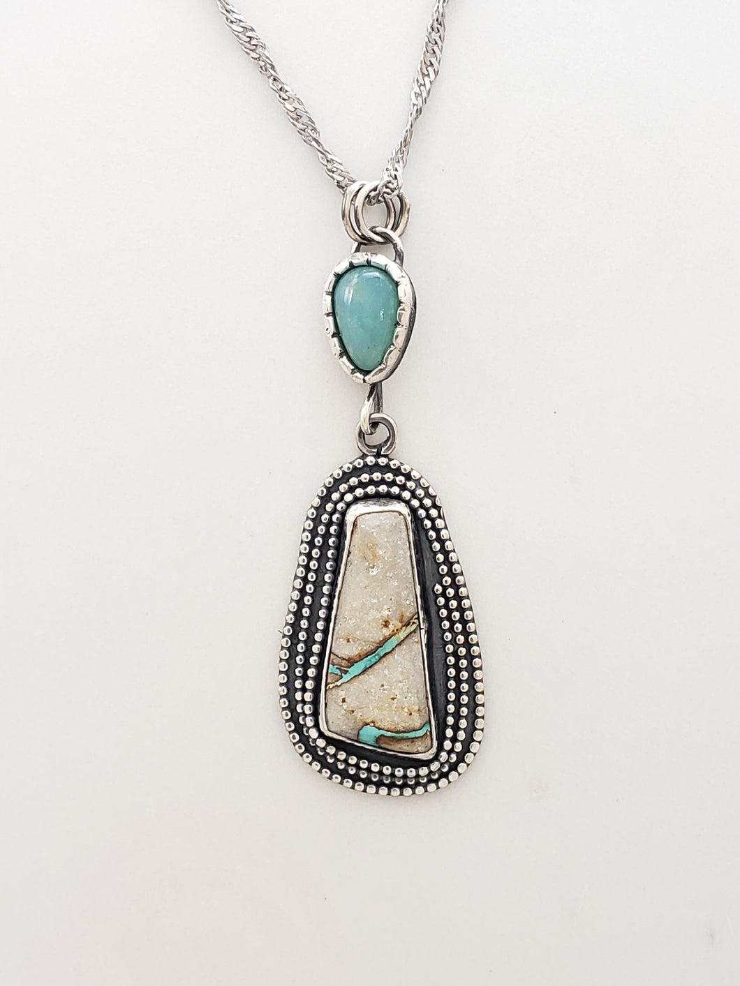 Royston Ribbon Turquoise and Peruvian Blue Opal Pendant