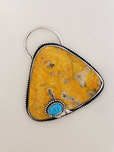 Statement Pendant with Bumble Bee Jasper and Turquoise