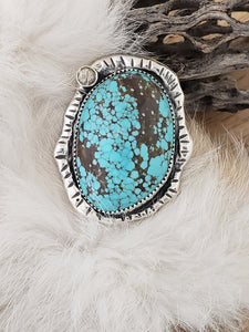 No. 8 Turquoise and Zircon Ring