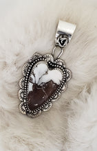 Load image into Gallery viewer, Wild Horse Heart with Silver Rose Pendant
