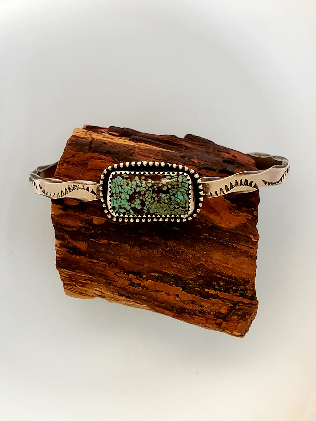 No. 8 Turquoise Stamped Cuff