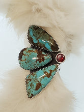 Load image into Gallery viewer, No. 8 Turquoise and Garnet  Half-Cluster Ring
